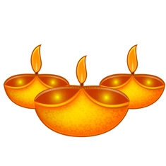 Diwali Decoration Orange Golden Diya Transparent Sticker
